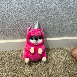 cute dog plush with pink super soft unicorn outfit(with tags)